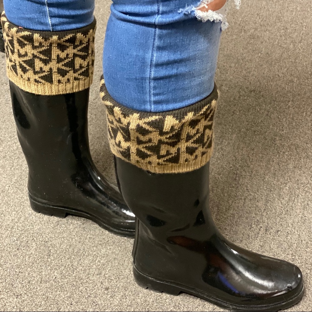 🆕Michael Kors Boot Socks Brown/Tan Logo - Picture 2 of 8